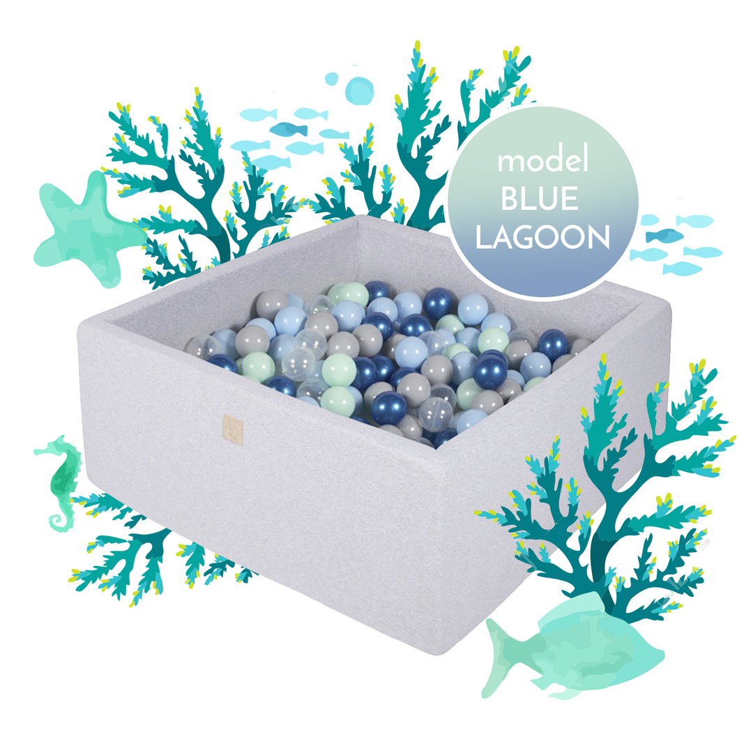 Blue Lagoon Square Ball Pit - Complete Set With 500 Balls
