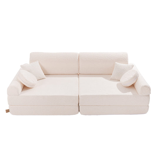 Spielsofa Premium Bouclé Weiß