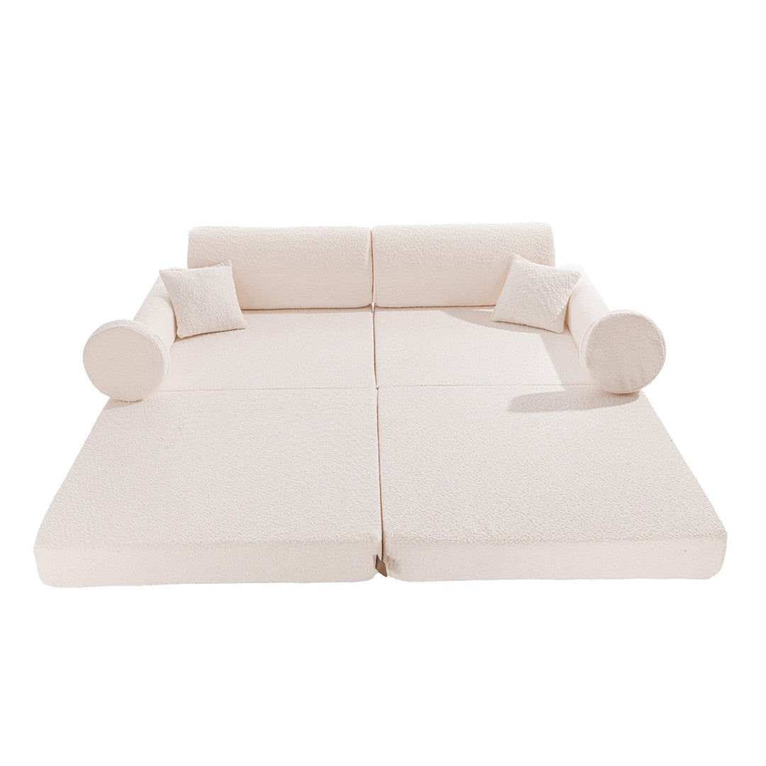 Spielsofa Premium Bouclé Weiß