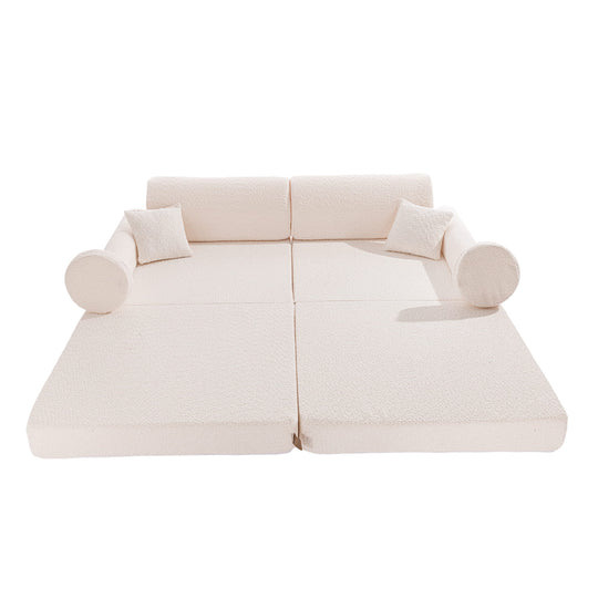 Spielsofa Premium Bouclé Weiß