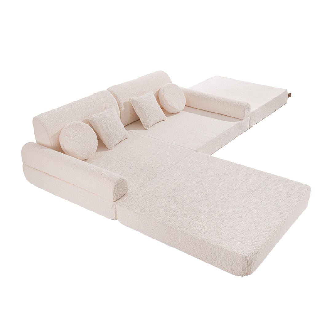 Spielsofa Premium Bouclé Weiß
