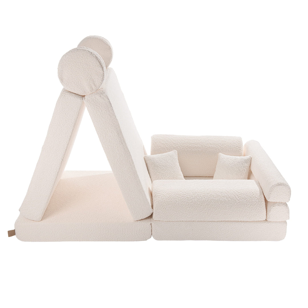 Spielsofa Premium Bouclé Weiß