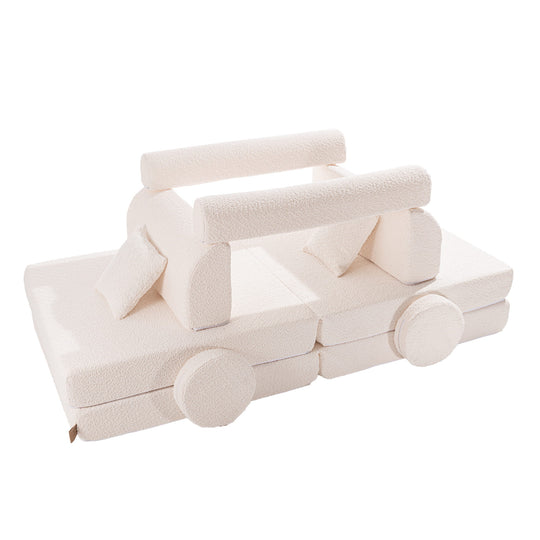 Spielsofa Premium Bouclé Weiß