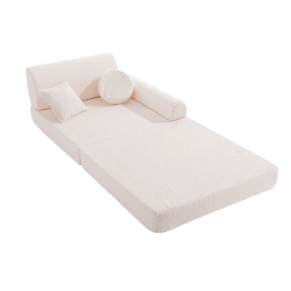 Spielsofa Premium Bouclé Weiß