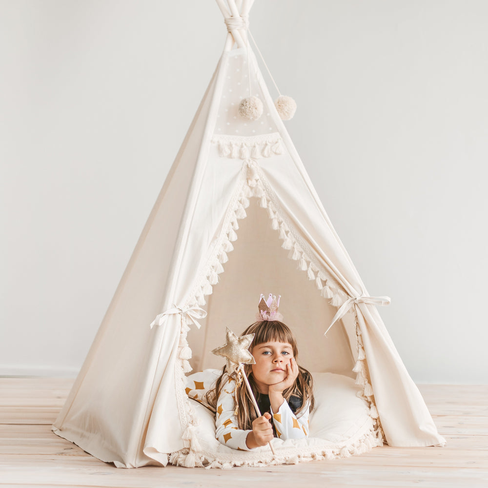 Boho Kinder Tipi mit Quasten