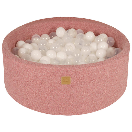 Bällebad aus Bouclé, rund, Rosa