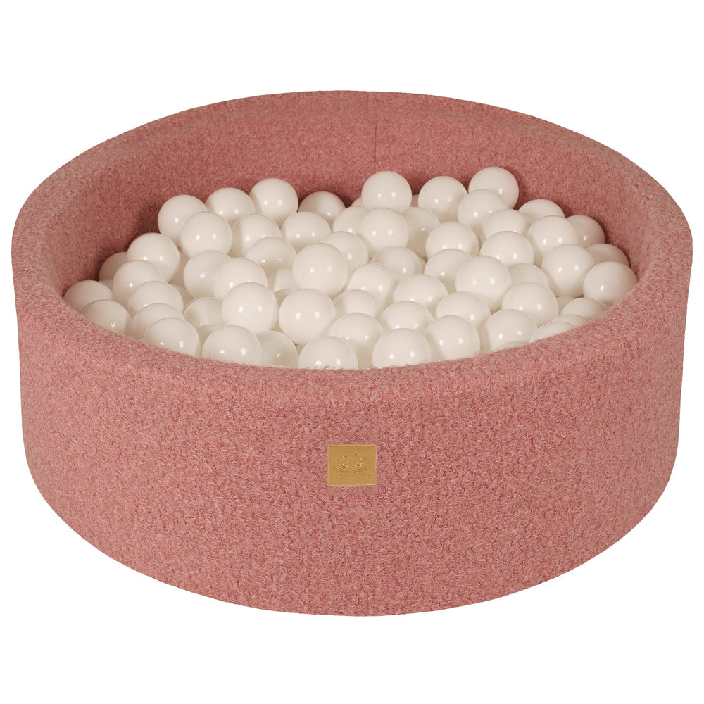 Bällebad aus Bouclé, rund, Rosa
