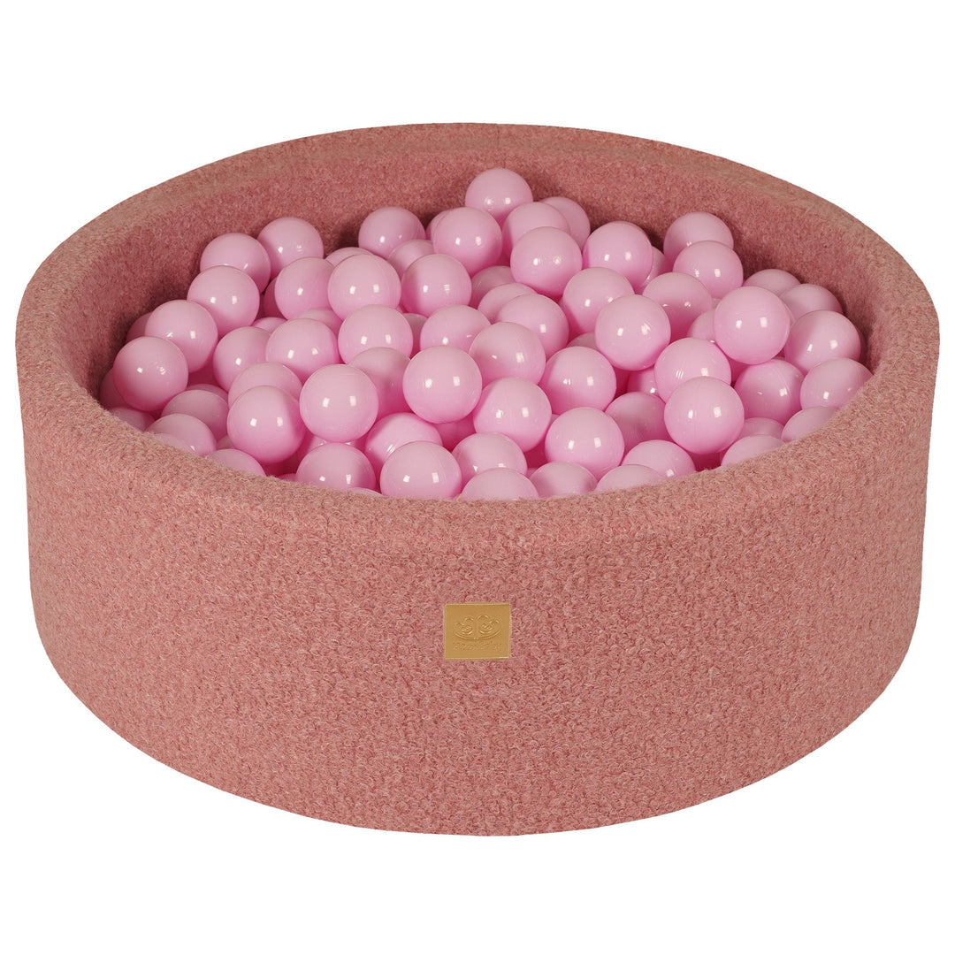 Bällebad aus Bouclé, rund, Rosa