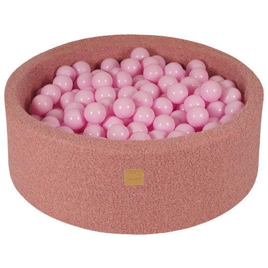 Bällebad aus Bouclé, rund, Rosa