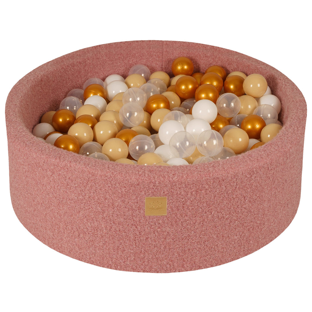 Bällebad aus Bouclé, rund, Rosa