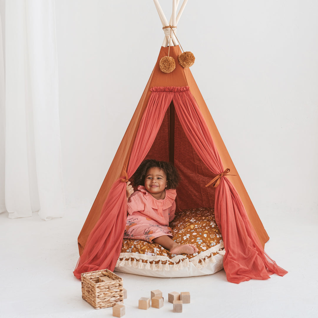 Fairy Kids Spielzelt mit Tüll in Cognac