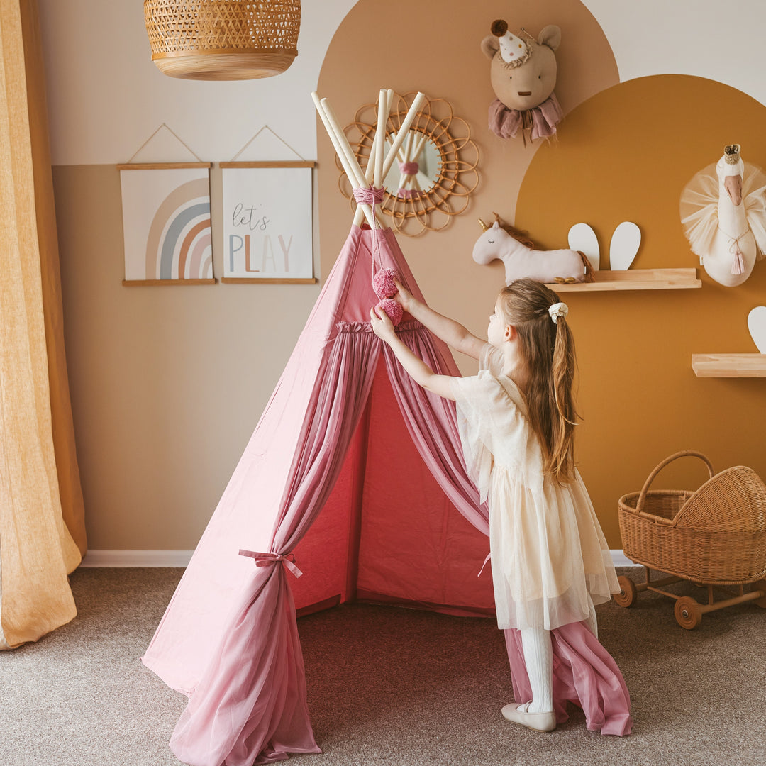 Fairy Kids Spielzelt mit Tüll in Rosa