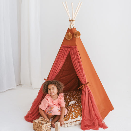Fairy Kids Spielzelt mit Tüll in Cognac